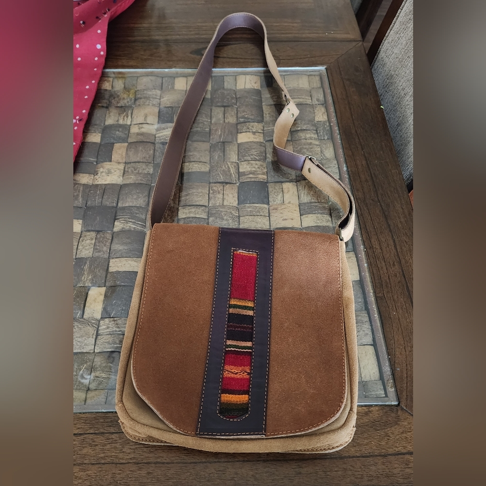 Brown Purse leather and fine textile